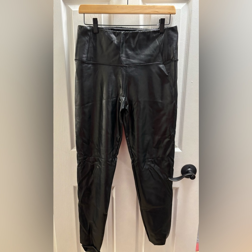 Women's Black Faux Leather Leggings